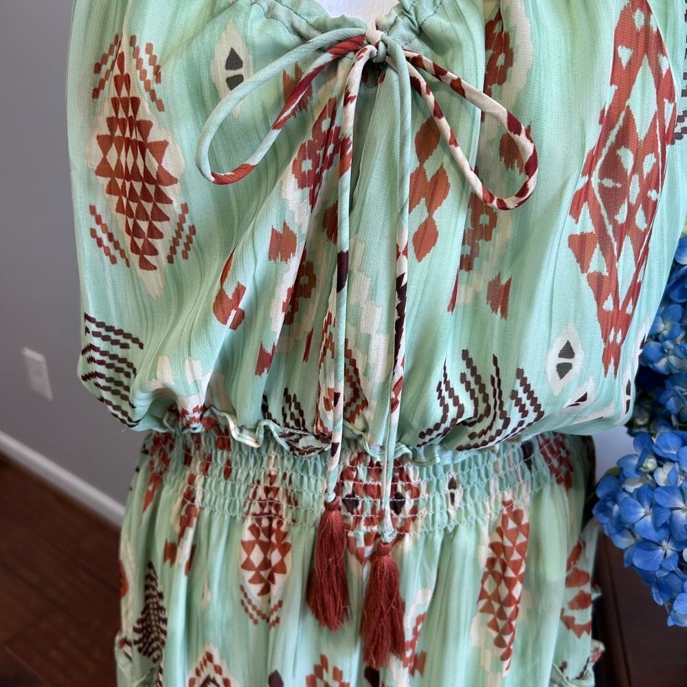 Taylor Green and Brown Sleeveless Sundress - Picture 3 of 11
